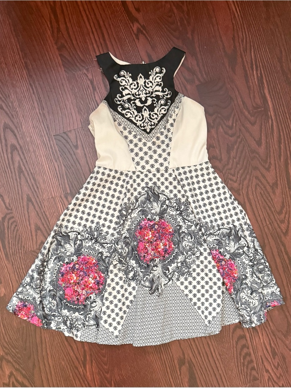 Ginger Fizz Patterned Floral Fit-and-Flare Dress